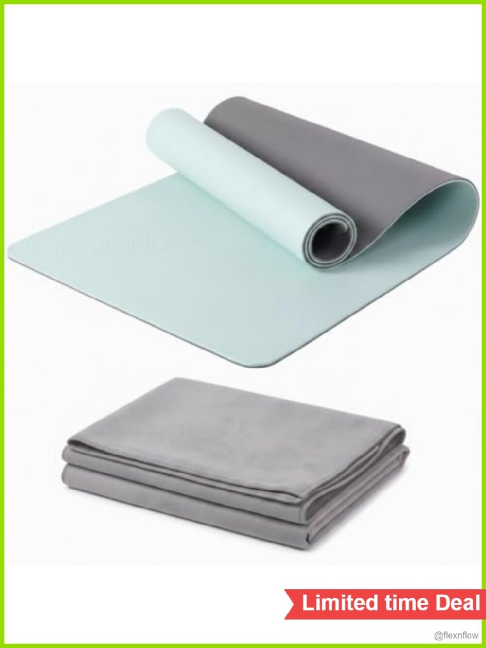 TPE Yoga Mat 12mm Thick Non Slip with Absorbent Quick Dry Towel